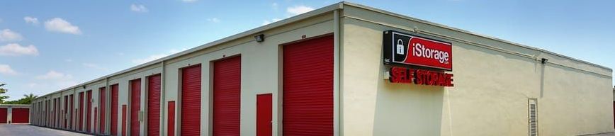 A large NSA Storage facility with text on the building: iStorage Self Storage.